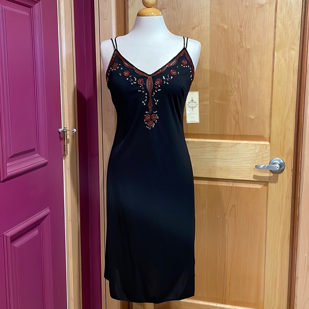 Beaded Black Mini Dress